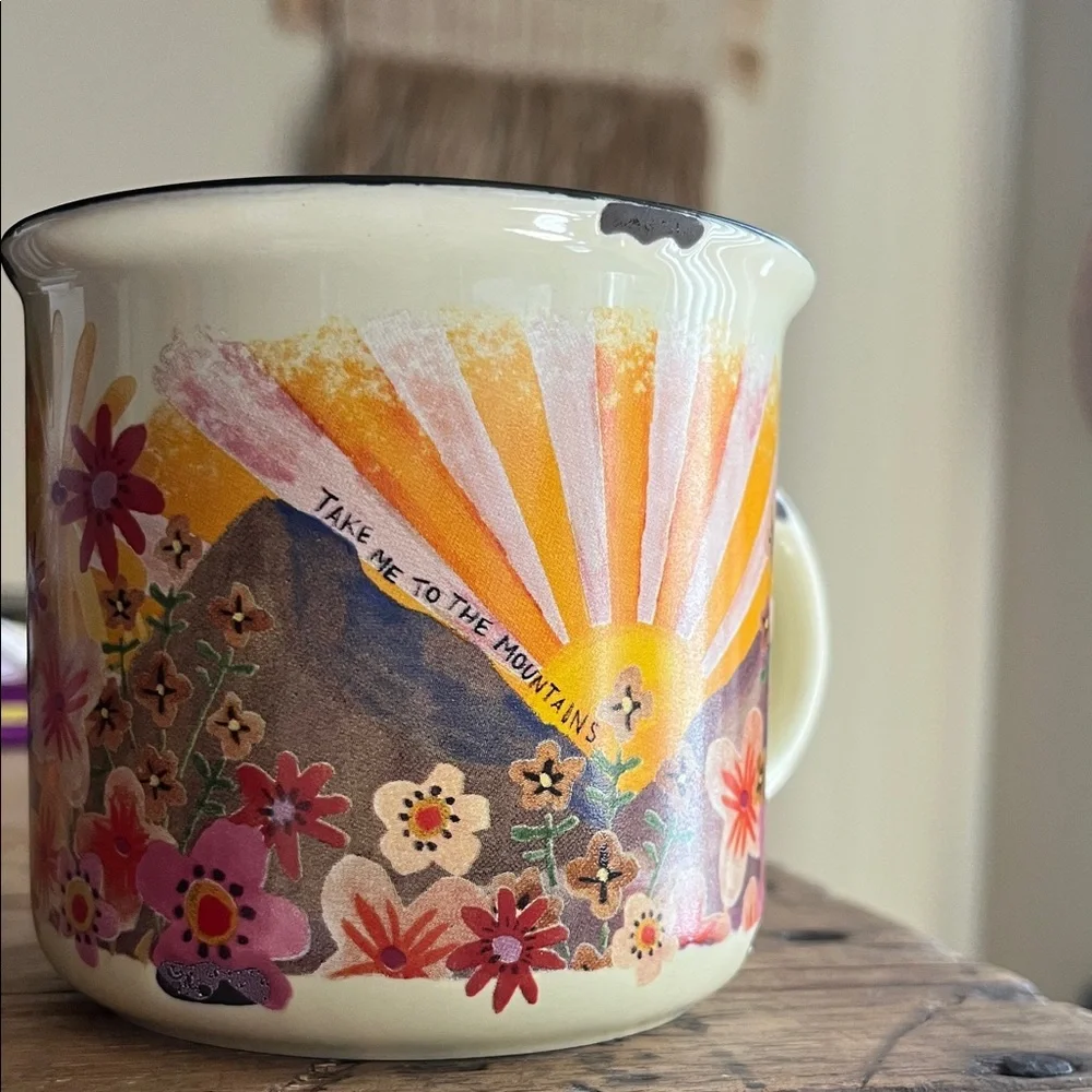 NATURAL LIFE Ceramic Mug with Sunrise and Floral Design - Picture 4 of 8
